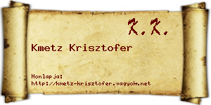 Kmetz Krisztofer névjegykártya